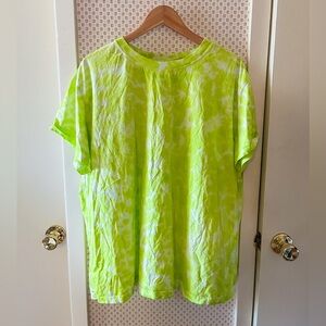 Lululemon Athletica All Yours Tee Bright Green Tie Dye Shirt Size 12